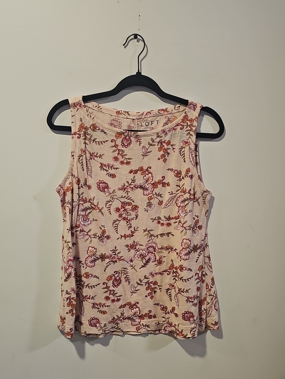 LOFT Floral Tank Top in Blush and Rust